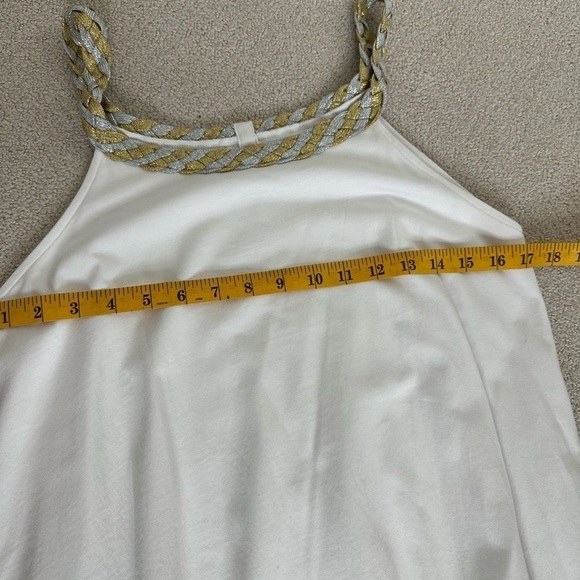 Coton Frais Long White Cotton Dress, Asymmetrical Hemline, Size M - Picture 8 of 10